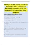 Inleiding in de Methodologie en Statistiek  &lpar;Universiteit Leiden &ndash; Psychologie&rpar;  Methodologie & Statistiek Course Pack &ndash;  Latest Edition 2025 &lpar;Universiteit Leiden &ndash;  Psychology&rpar; 