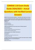 COMSAE 110 Exam Study  Guide 2024&sol;2025 &ndash; Actual  Questions with Verified Correct  Answers 