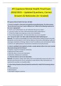 ATI Capstone Mental Health Final Exam  2024&sol;2025 &ndash; Updated Questions&comma; Correct  Answers & Rationales &lpar;A&plus; Graded&rpar; 