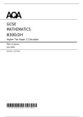 2025 AQA GCSE MATHEMATICS Mark Scheme Paper 2 &lpar;8300&sol;2H&colon; Calculator Higher Tier&rpar;