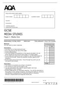 2025 AQA GCSE MEDIA STUDIES Paper 1 &lpar;8572&sol;1&colon; Media One&rpar;