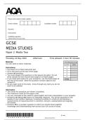 2025 AQA GCSE MEDIA STUDIES Paper 2 &lpar;8572&sol;2&colon; Media Two&rpar;