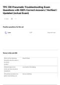 TPC 310 Pneumatic Troubleshooting Exam Questions with 100&percnt; Correct Answers &vert; Verified &vert; Updated &lpar;Actual Exam&rpar;