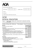 2025 AQA GCSE PHYSICAL EDUCATION Paper 1 &lpar;8582&sol;1