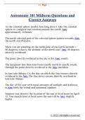 Astronomy 101 Midterm Questions and  Correct Answers