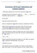 Astronomy 101 Exam 2 Questions and  Correct Answers