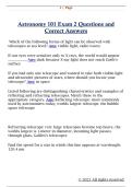 Astronomy 101 Exam 2 Questions and  Correct Answers