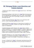 BC Mortgage Broker exam Questions and  Correct Answers