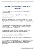 Bio 1406 exam2 Questions and Correct  Answers