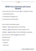 BPMN Test 2 Questions and Correct  Answers