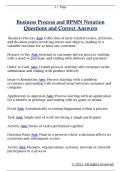 Business Process and BPMN Notation  Questions and Correct Answers 