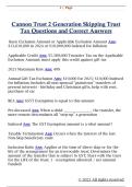 Cannon Trust 2 Generation Skipping Trust  Tax Questions and Correct Answers
