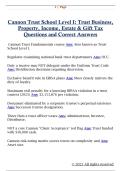 Cannon Trust School Level I&colon; Trust Business&comma;  Property&comma; Income&comma; Estate & Gift Tax  Questions and Correct Answers 