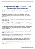 Cannon Trust School II - Sample Exam  Questions and Correct Answers 