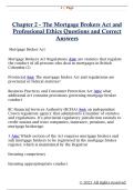 Chapter 2 - The Mortgage Brokers Act and  Professional Ethics Questions and Correct  Answers