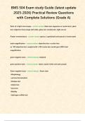 BMS 504 Exam study Guide &lpar;latest update 2025-2026&rpar; Practical Review Questions with Complete Solutions &lbrace;Grade A&rcub;