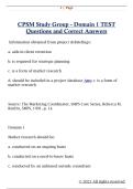 CPSM Study Group - Domain 1 TEST  Questions and Correct Answers 