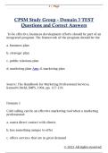 CPSM Study Group - Domain 3 TEST  Questions and Correct Answers 
