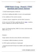 CPSM Study Group - Domain 2 TEST  Questions and Correct Answers 