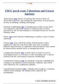 CSCC psych exam 2 Questions and Correct  Answers