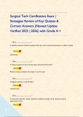 Surgical Tech Certification Exam &vert; Strategies Review of Key Quizzes & Correct Answers &lpar;Newest Update&comma; 2025 &vert; 2026&rpar; with Grade A&plus;       