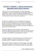ECOL111 Module 3 - Species Interactions  Questions and Correct Answers 