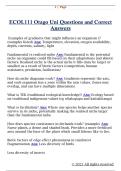 ECOL111 Otago Uni Questions and Correct  Answers 