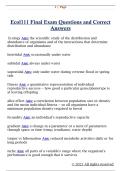 Ecol111 Final Exam Questions and Correct  Answers