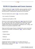 ECOL111 Questions and Correct Answers