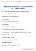 EMORY WOCN Wound Exam 2 Questions  and Correct Answers