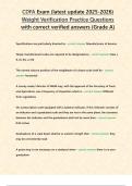 CDFA Exam &lpar;latest update 2025-2026&rpar; Weight Verification Practice Questions with correct verified answers