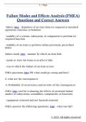 Failure Modes and Effects Analysis &lpar;FMEA&rpar;  Questions and Correct Answers