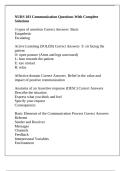 NURS 103 Communication Questions With Complete Solutions