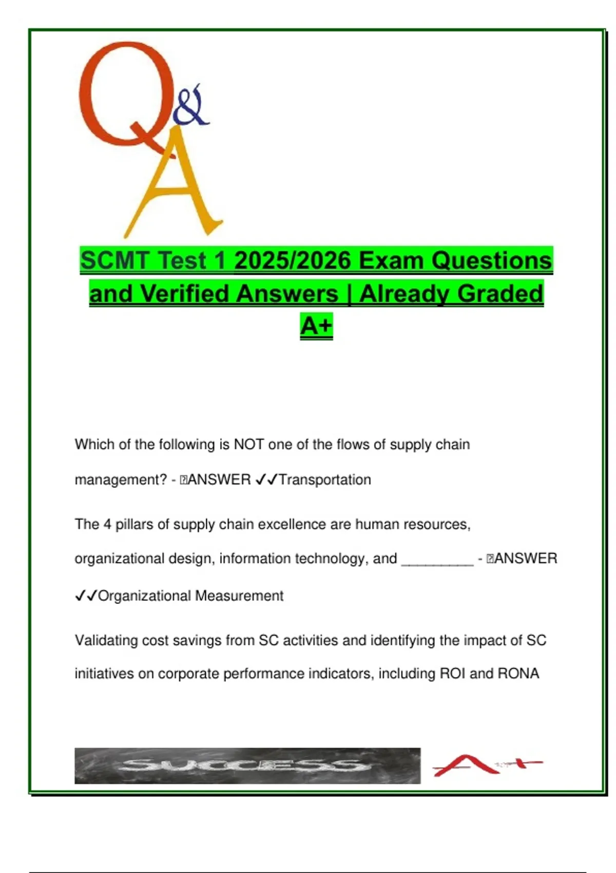 Scmt Prs SCMT Test 1 – 2025/2026 Exam Guide | 100+ Verified Questions with ...
