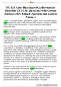 NU 623 Adult Healthcare &lpar;Cardiovascular  Disorders Ch 34-35&rpar; Questions with Correct  Answers 100&percnt; Solved Questions and Correct  Answers