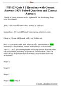 NU 623 Quiz 1 &vert; Questions with Correct  Answers 100&percnt; Solved Questions and Correct  Answers