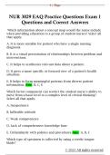 NUR 3029 EAQ Practice Questions Exam 1  Questions and Correct Answers 