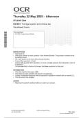 OCR A Level LAW paper 1&vert; H418&lowbar;01&vert; June 2025 Question paper