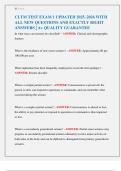 CLTM TEST EXAM 1 UPDATED 2025–2026 WITH  ALL NEW QUESTIONS AND EXACTLY RIGHT  ANSWERS | A+ QUALITY GUARANTEE 