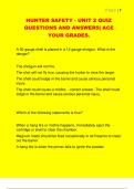 HUNTER SAFETY - UNIT 2 QUIZ  QUESTIONS AND ANSWERS&vert; ACE  YOUR GRADES&period;