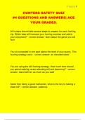 HUNTERS SAFETY QUIZ  &num;4 QUESTIONS AND ANSWERS&vert; ACE  YOUR GRADES&period;