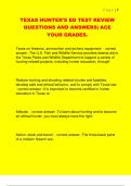 TEXAS HUNTER'S ED TEST REVIEW  QUESTIONS AND ANSWERS| ACE  YOUR GRADES.