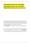 Fundamentals Practice Test A with NGN &vert; 100&percnt; Verified Questions & Correct Answers