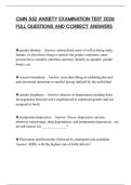 CMN 552 ANXIETY EXAMINATION TEST 2026 FULL QUESTIONS AND CORRECT ANSWERS