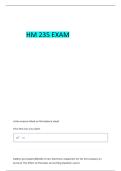 HM 235 - EXAM 1 QUESTIONS WITH CORRECT ANSWERS 2025&sol;2026