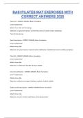 BASI PILATES MAT EXERCISES WITH CORRECT ANSWERS 2025