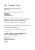 4002 Final Exam Review 2026&sol;2027  Questions and Verified Solutions  
