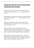 MASTER ELECTRICIAN TEST 211 EXAM REVIEW QUESTIONS AND ANSWERS