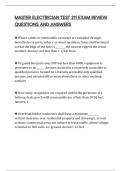 MASTER ELECTRICIAN TEST 211 EXAM REVIEW QUESTIONS AND ANSWERS