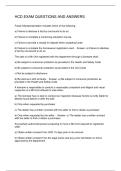HCD EXAM QUESTIONS AND ANSWERS